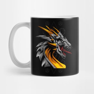 dragon head line art Mug